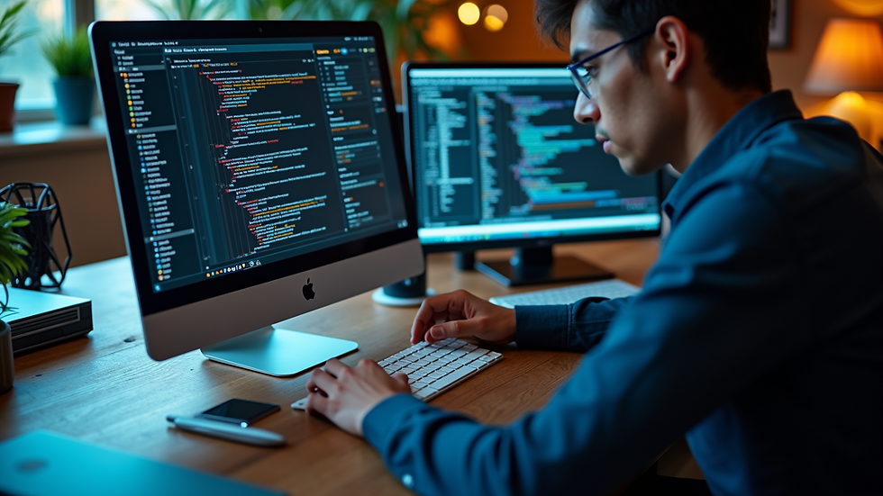 High angle view of a person analyzing SEO strategies on a computer