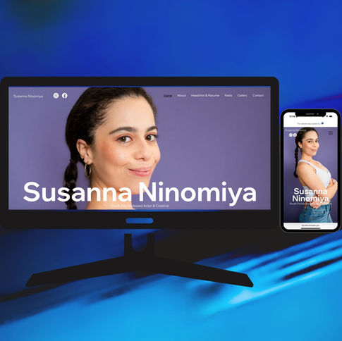 Minimalist sctor website design showing resume, reel, and bio layout.