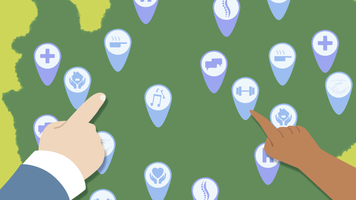 Animation and live-action blend showing NHS Hackney neighbourhood service changes