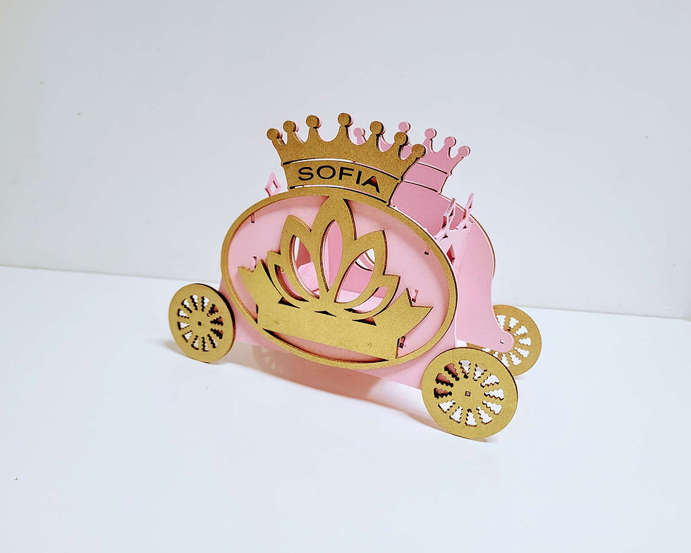 Miniatura: Carruagem mdf porta lápis laços com nome