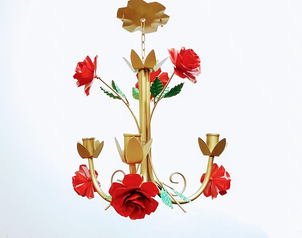 Miniatura: lustre com flores em ferro pendente CONSULTAR FRETE PELO WHATSAPP