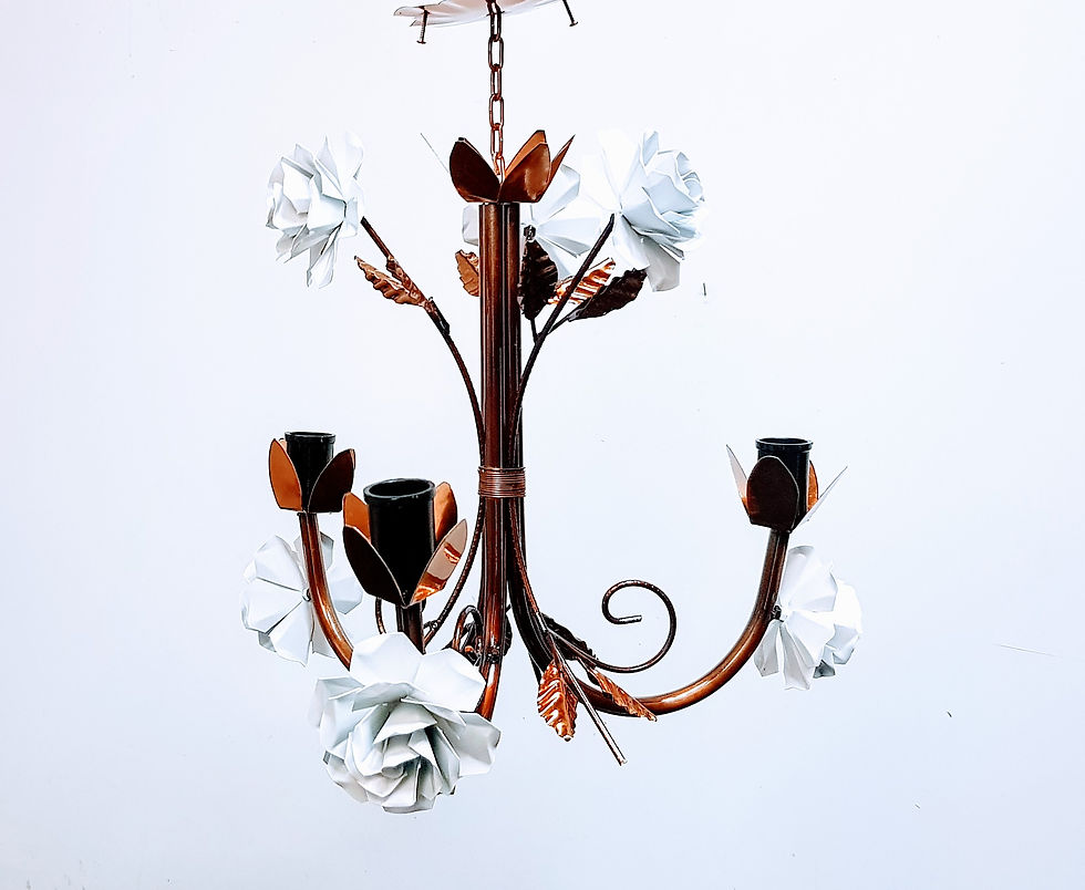 Miniatura: lustre com flores em ferro pendente CONSULTAR FRETE PELO WHATSAPP
