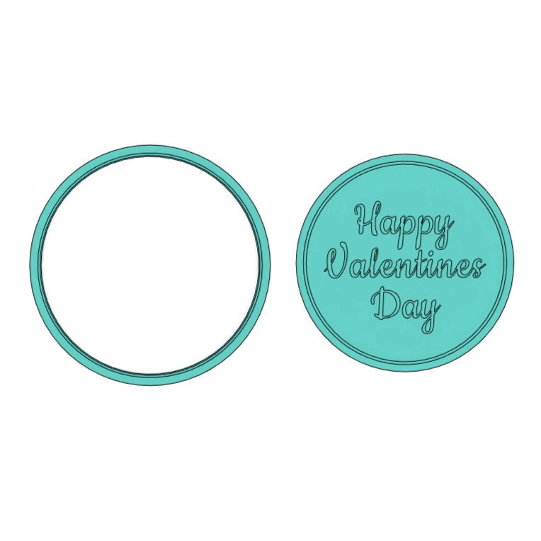 Happy valentines day cutter and stamp CookieCuttersAndMore
