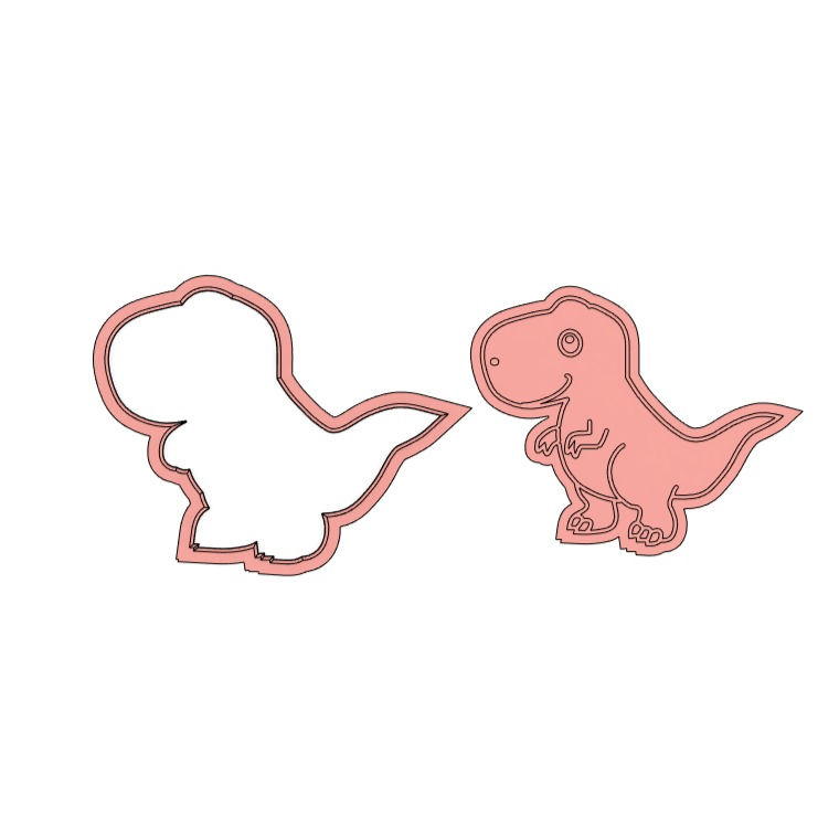 T-rex dinosaur cutter and stamp