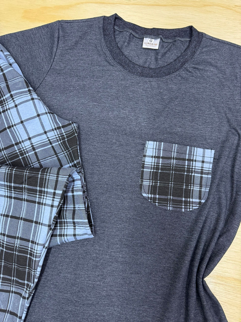 Miniatura: Pijama Manga Curta com Calça - Xadrez