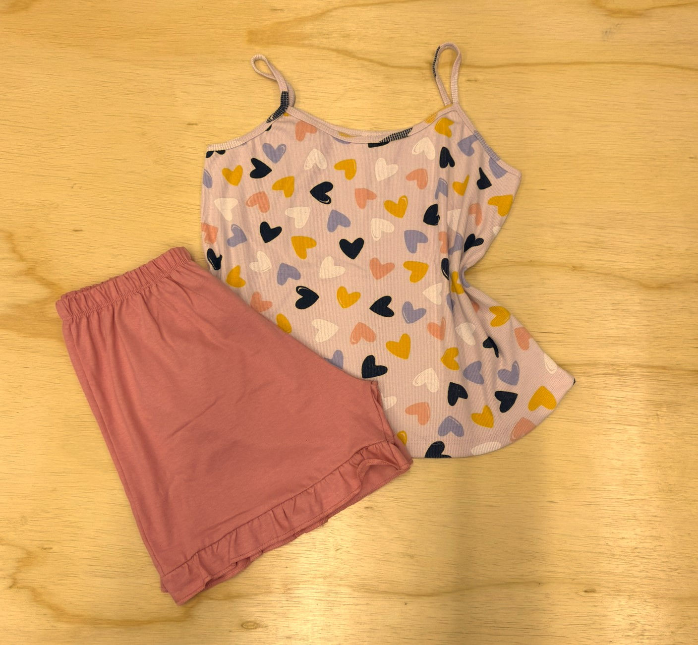 Pijama Alcinha com Shorts - Corações com babado