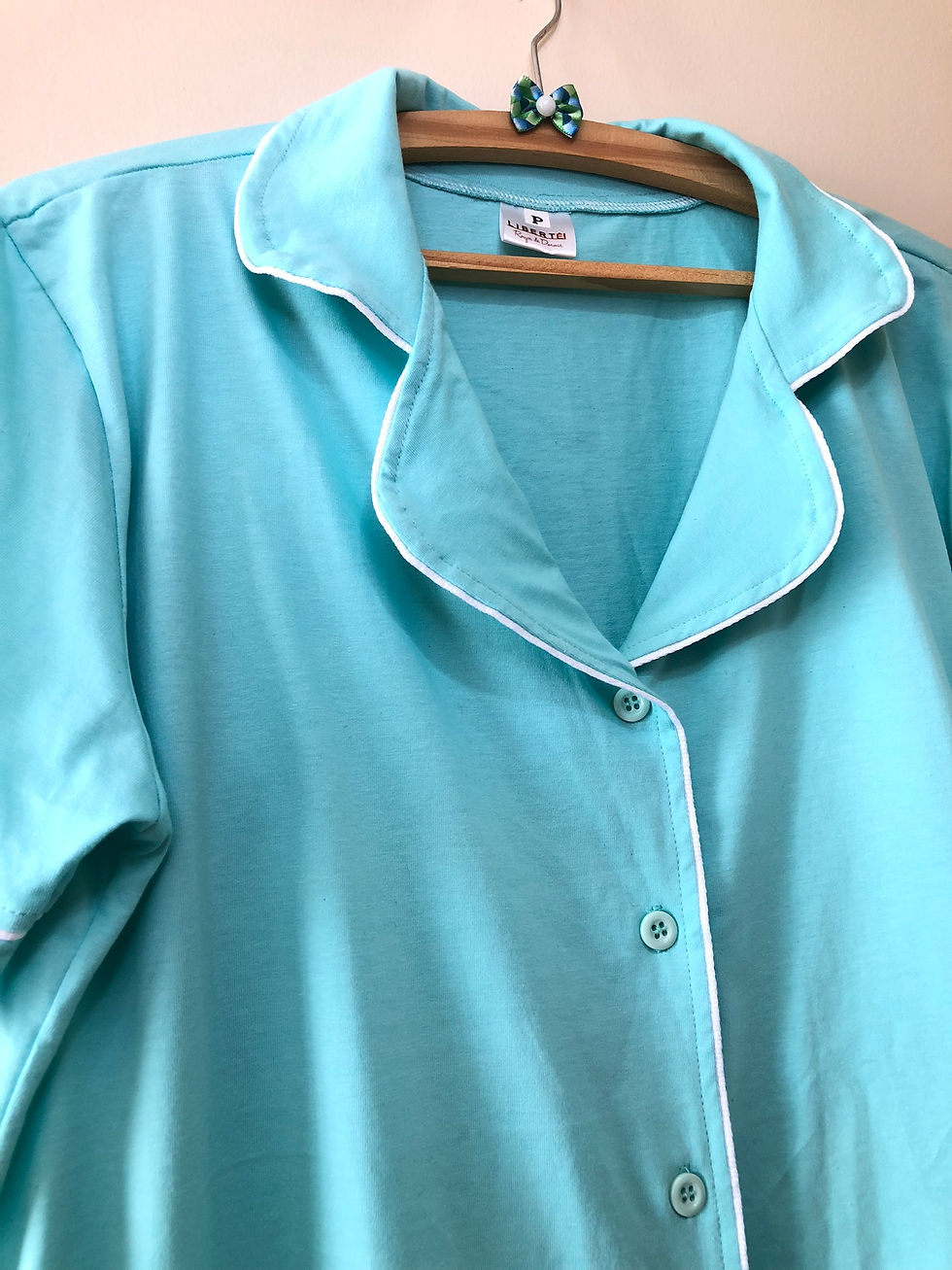 Miniatura: Pijama Americano - Manga curta com Shorts - Verde Tiffany