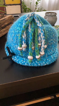 Saunahut in Blau