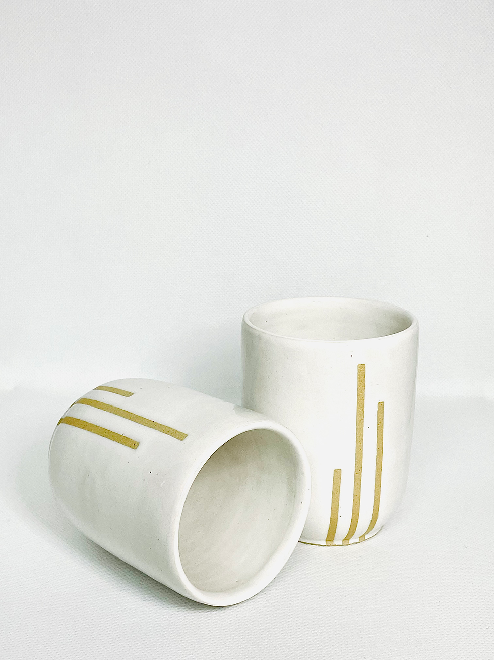 Miniature : Pack de 2 tasses / gobelets sans anse en Céramique Artisanal