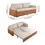 Thumbnail: Full Sleeper Sofa Bed with Storage Upholstered Convertible Cotton & Linen Be