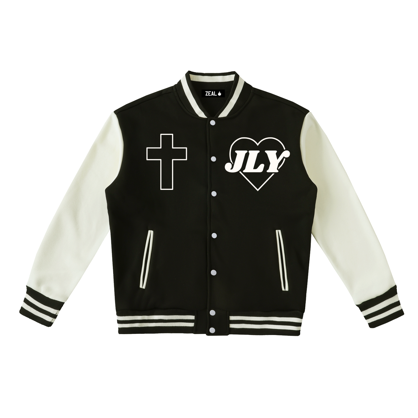 Jesus Loves You - Two-Tone Fleeced Varsity Jacket