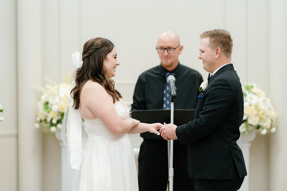 Happy couple says I Do at all inclusive Las Vegas wedding.