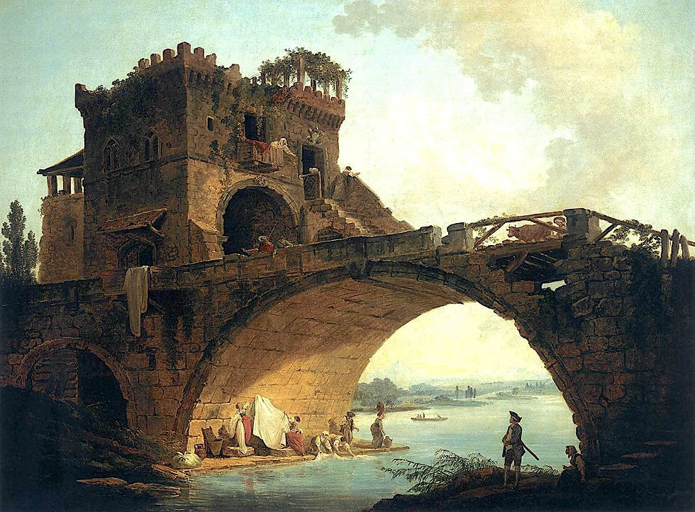 Hubert ROBERT. Le pont Solario. 1775