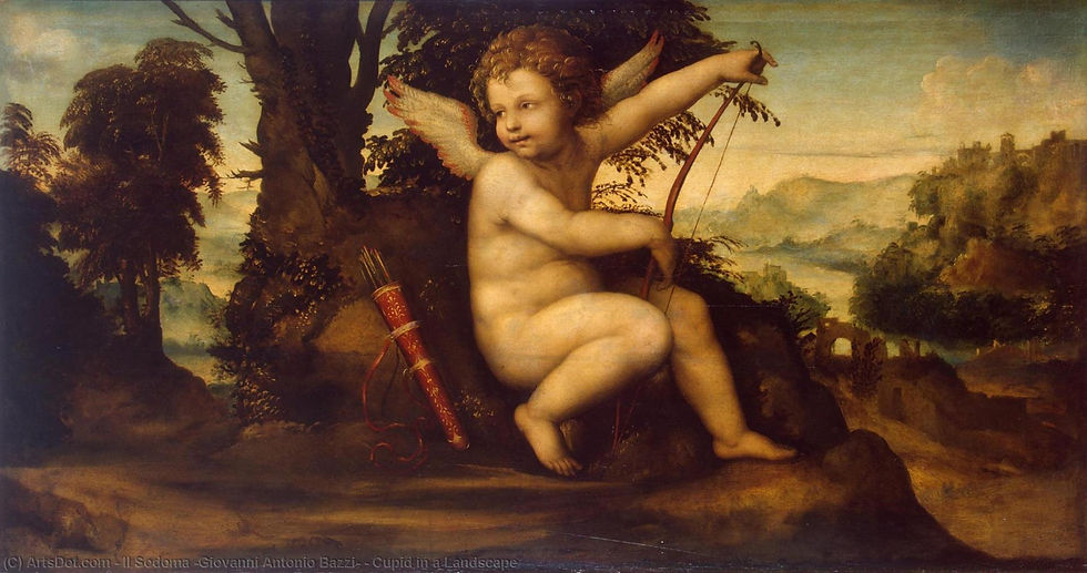 Cupid in a landscape