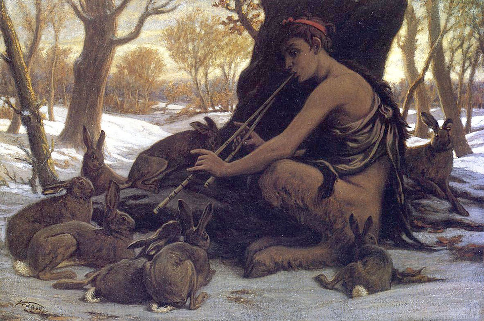 1899 Marsyas Enchanting the Hares