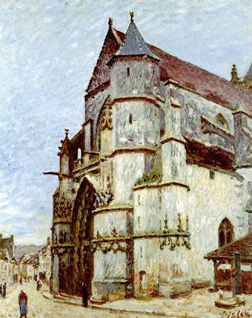 1894 Eglise de Moret en hiver