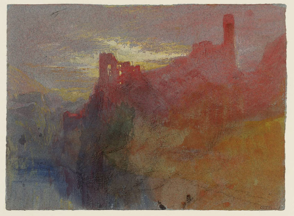 Sunset over a Ruined Castle on a Cliff, c.1835–39
