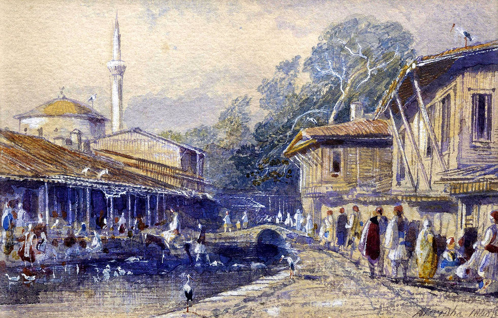 1848 View of Ohrid, Macedonia