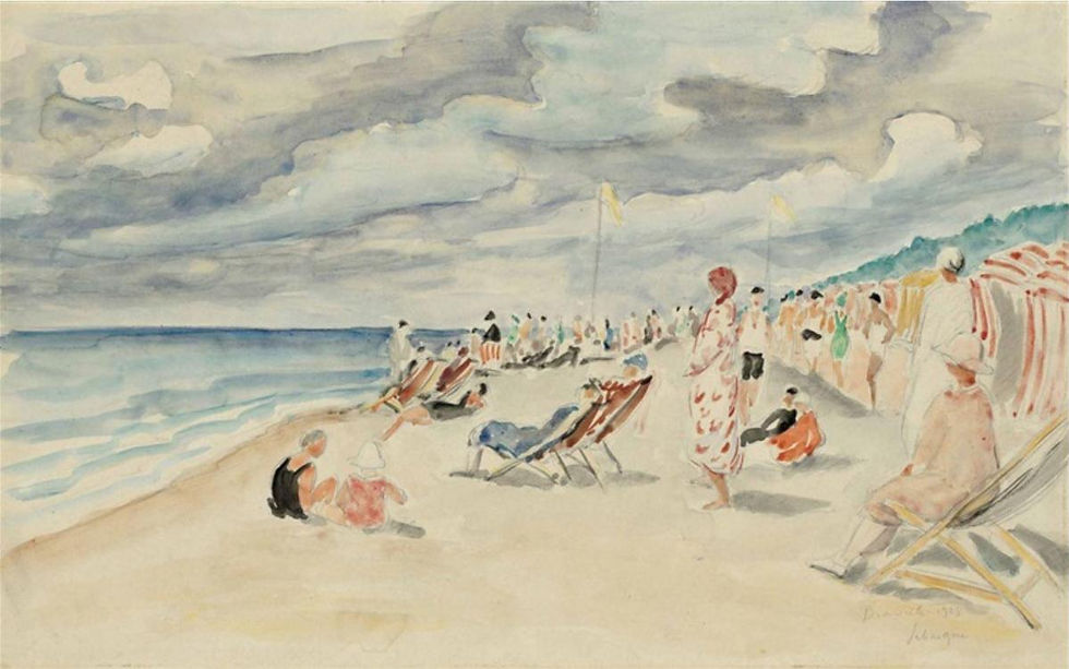 La plage de Deauville, 1928