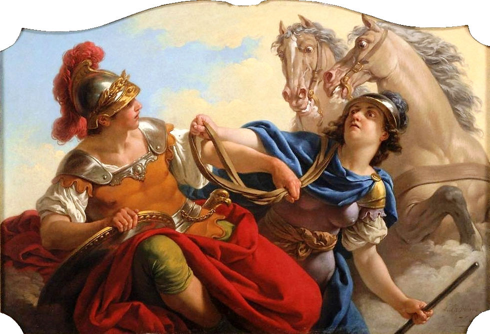 Bellona hands Mars his reins