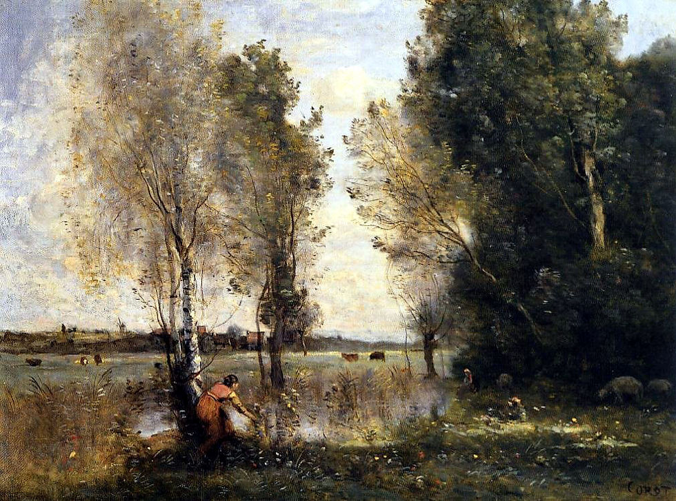 Corot - 1855 femme ceuillant des fleurs