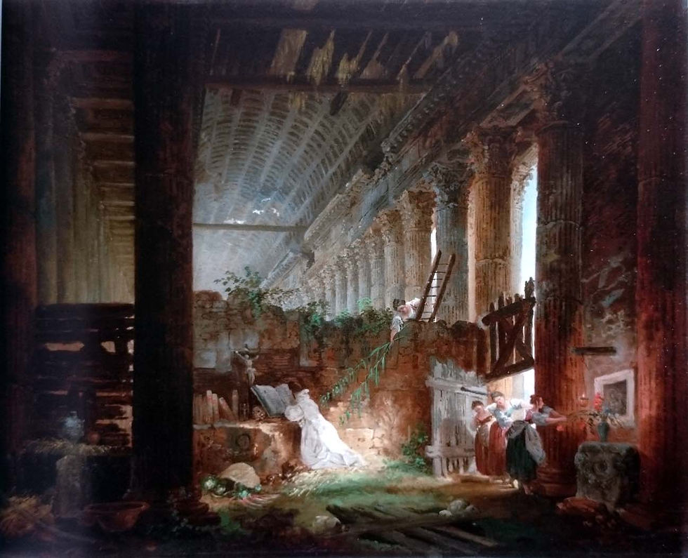 Ermite dans des ruines
