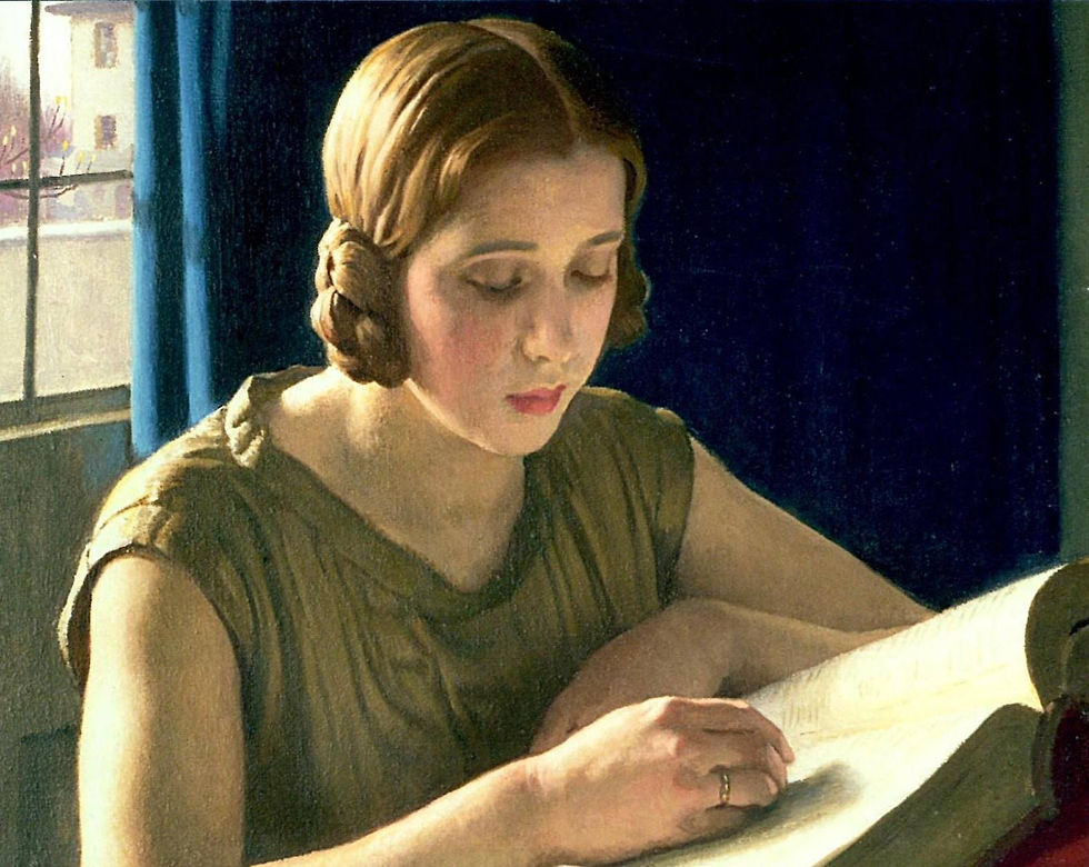 Harold KNIGHT - Portrait of Laura Knight (detail), s.d.