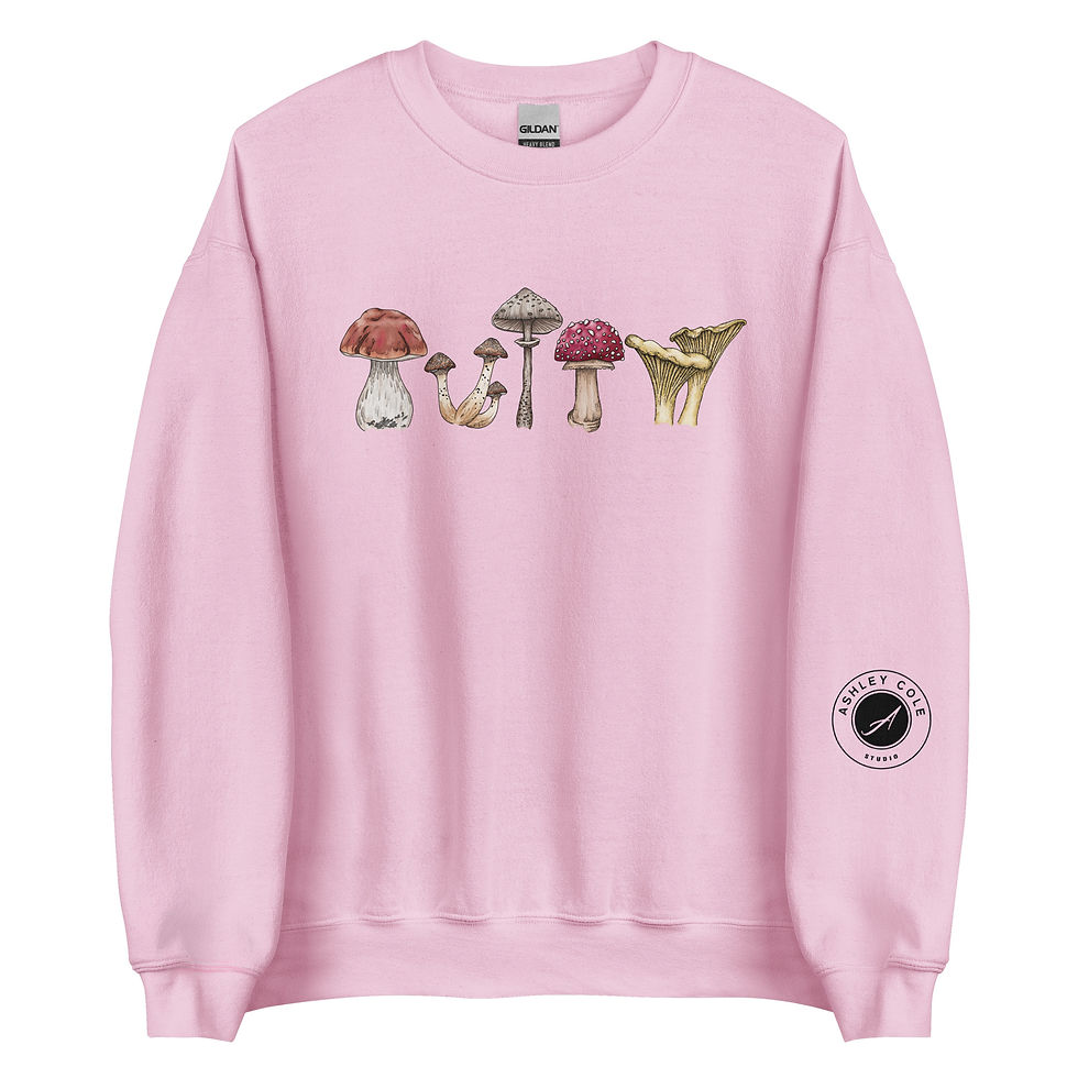 Thumbnail: Mushrooms Outlined Unisex Sweatshirt