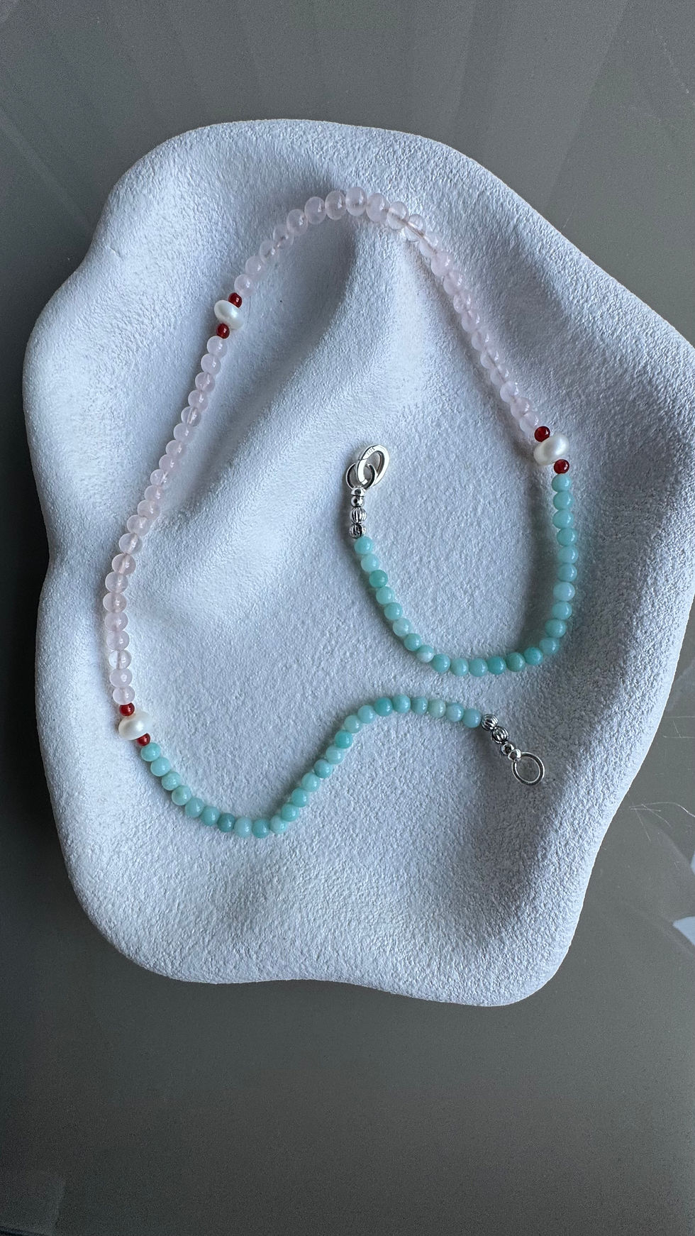 Thumbnail: THE MIRAGE — Rose Quartz & Amazonite Necklace