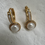Thumbnail: White Enamel Pearl Huggie Earrings