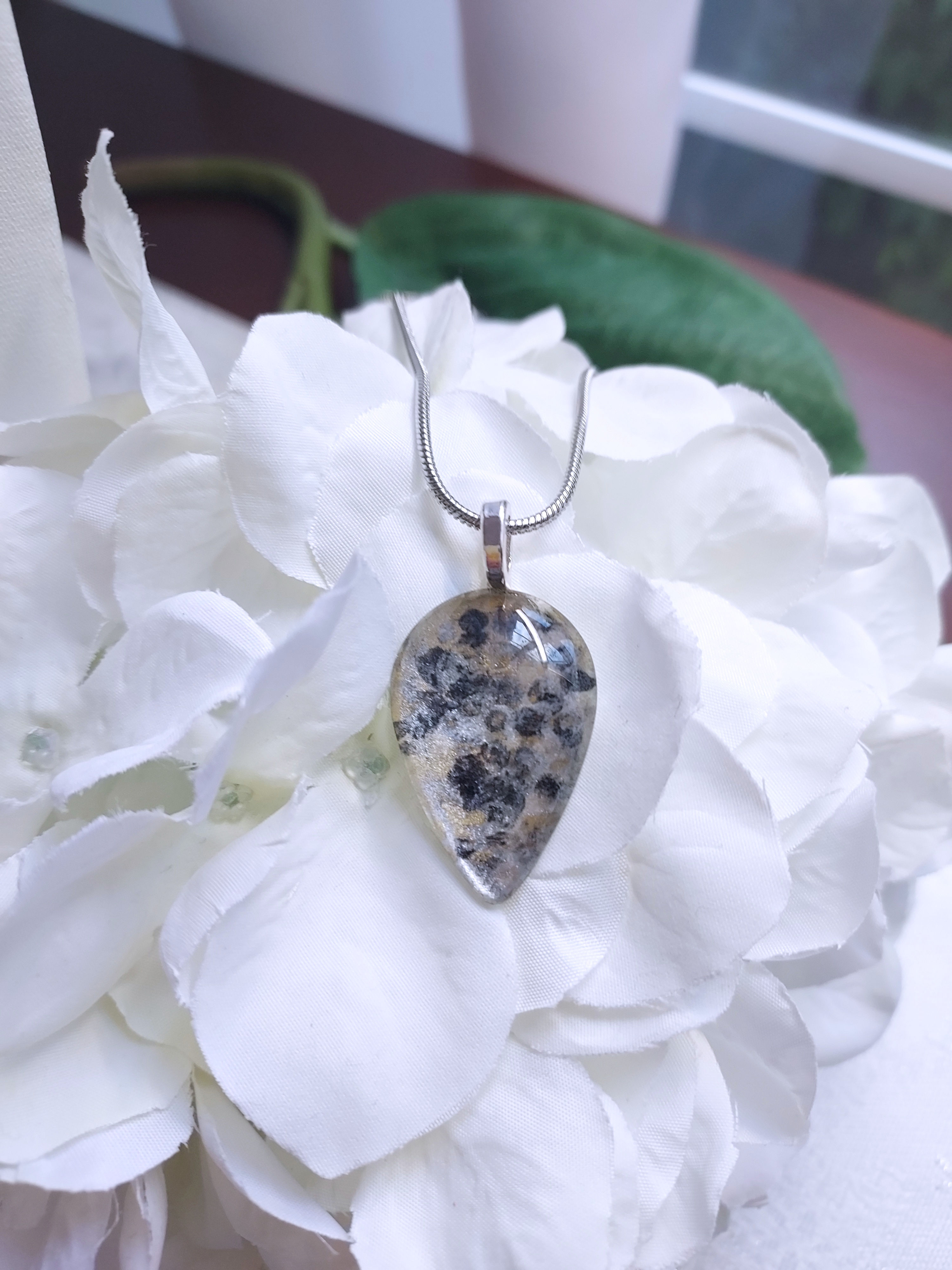 Night Vision - Hand Painted Glass Pendant and Necklace