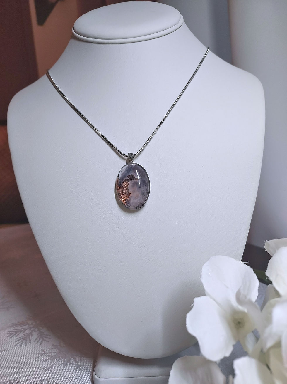 Thumbnail: Trust Your Journey - Hand Painted Glass Pendant and Necklace