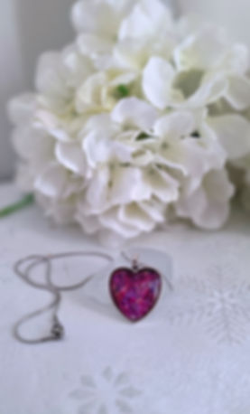 Self Love by Studio 1153  - Hand Painted, Alcohol Ink Glass Necklace