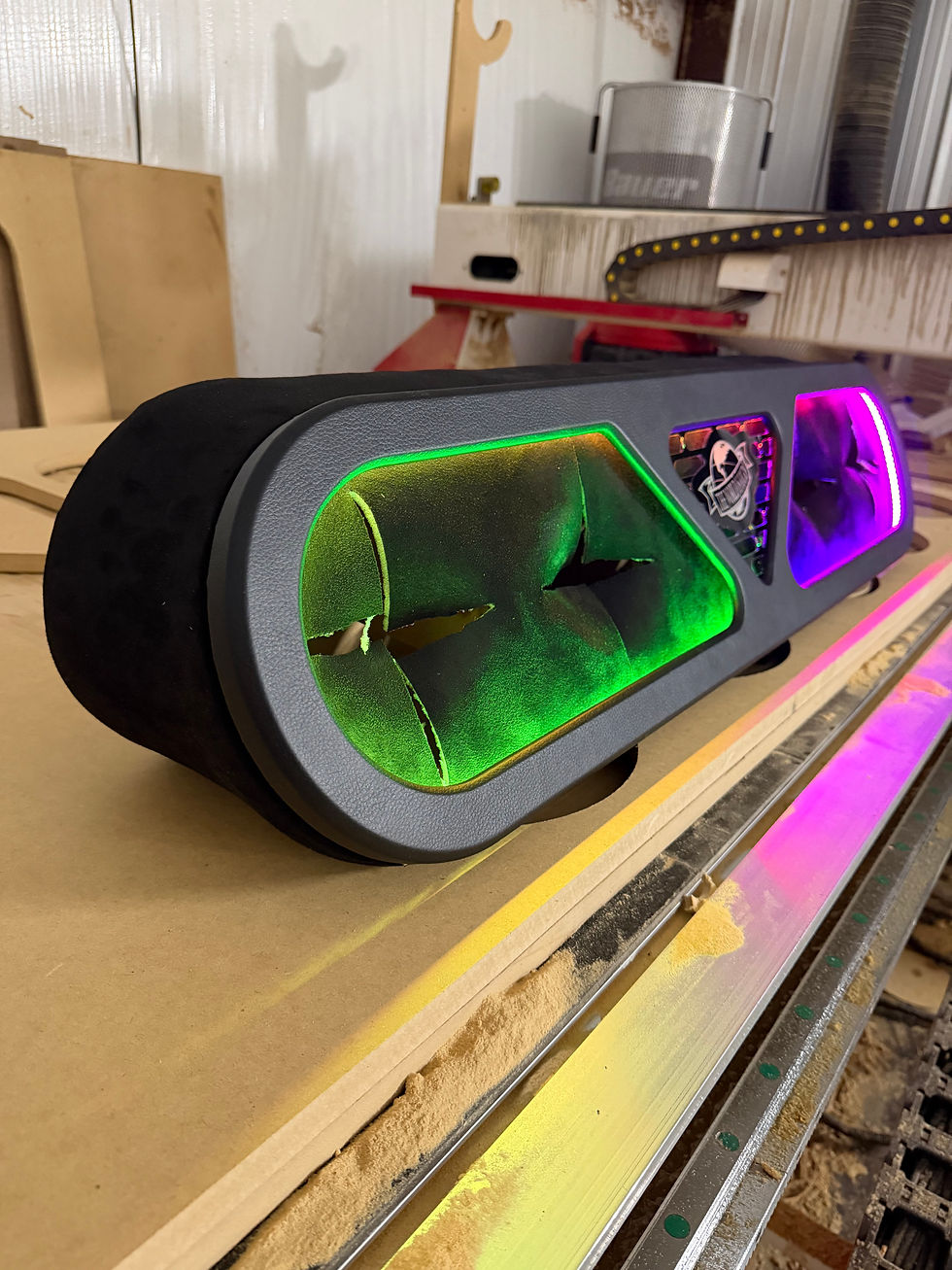 Thumbnail: V2 Custom Truck Speaker Rack – LED Lit | 4 Design Options