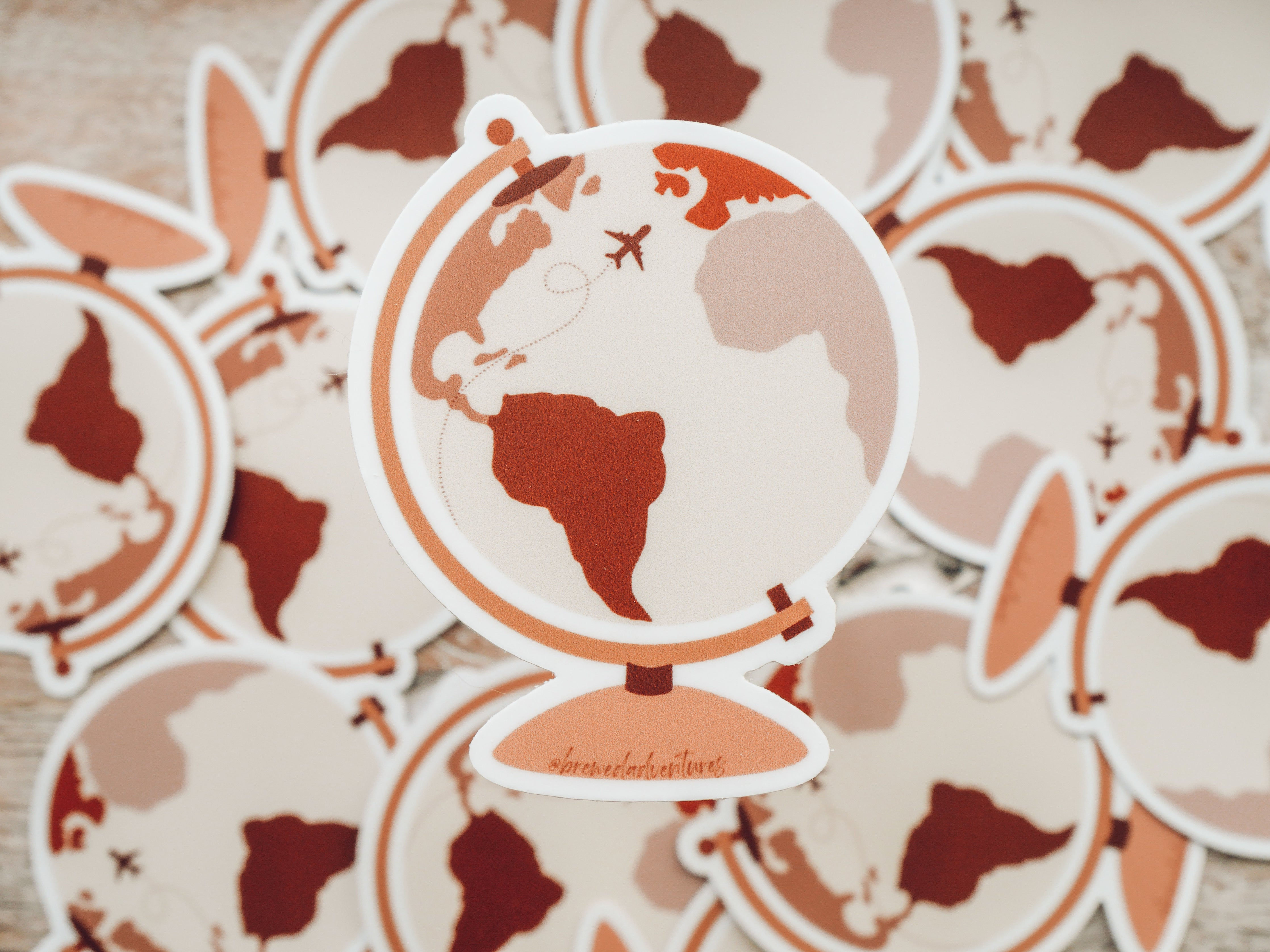 Jet Set Around the Globe Sticker