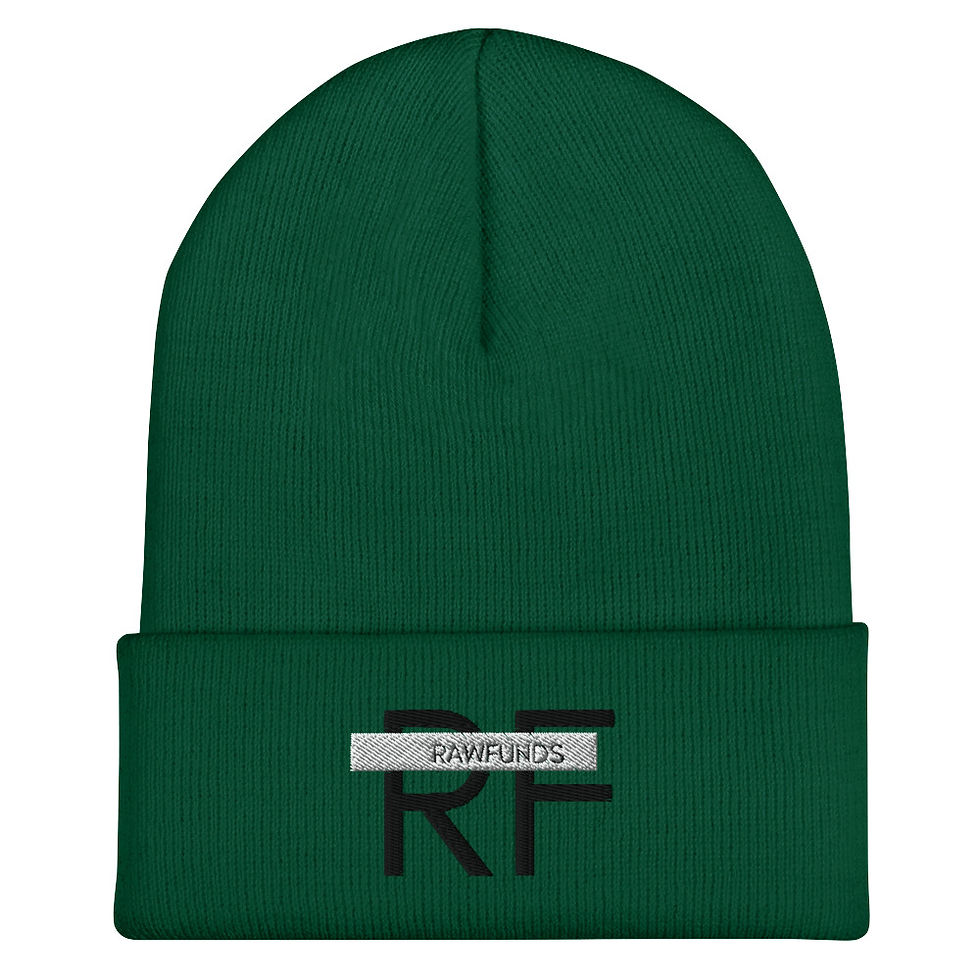 Miniatura: RawFunds Legacy Black Logo Cuffed Beanie