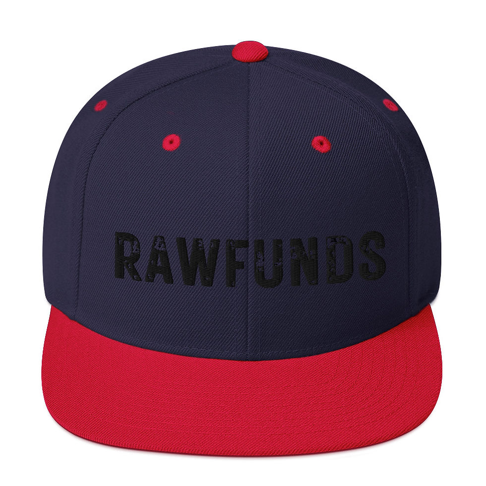 Thumbnail: RawFunds Rugged Black Font Snapback Hat