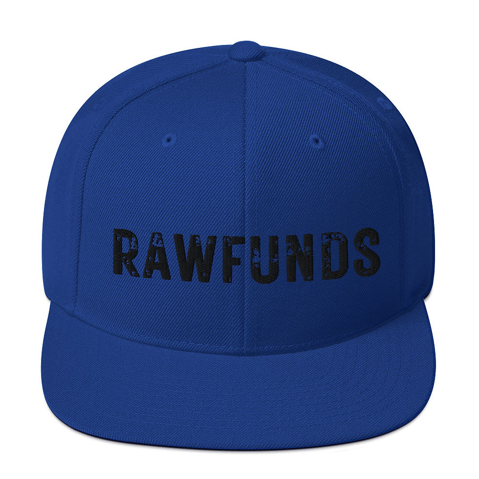 Thumbnail: RawFunds Rugged Black Font Snapback Hat