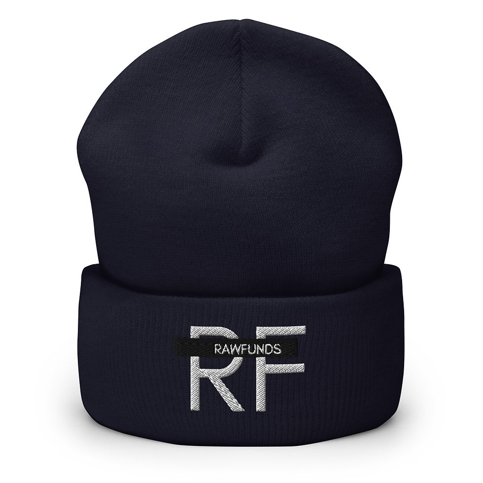 Thumbnail: RawFunds Legacy White Logo Cuffed Beanie