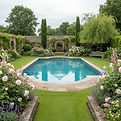 luxurious domestic garden swimming pool 