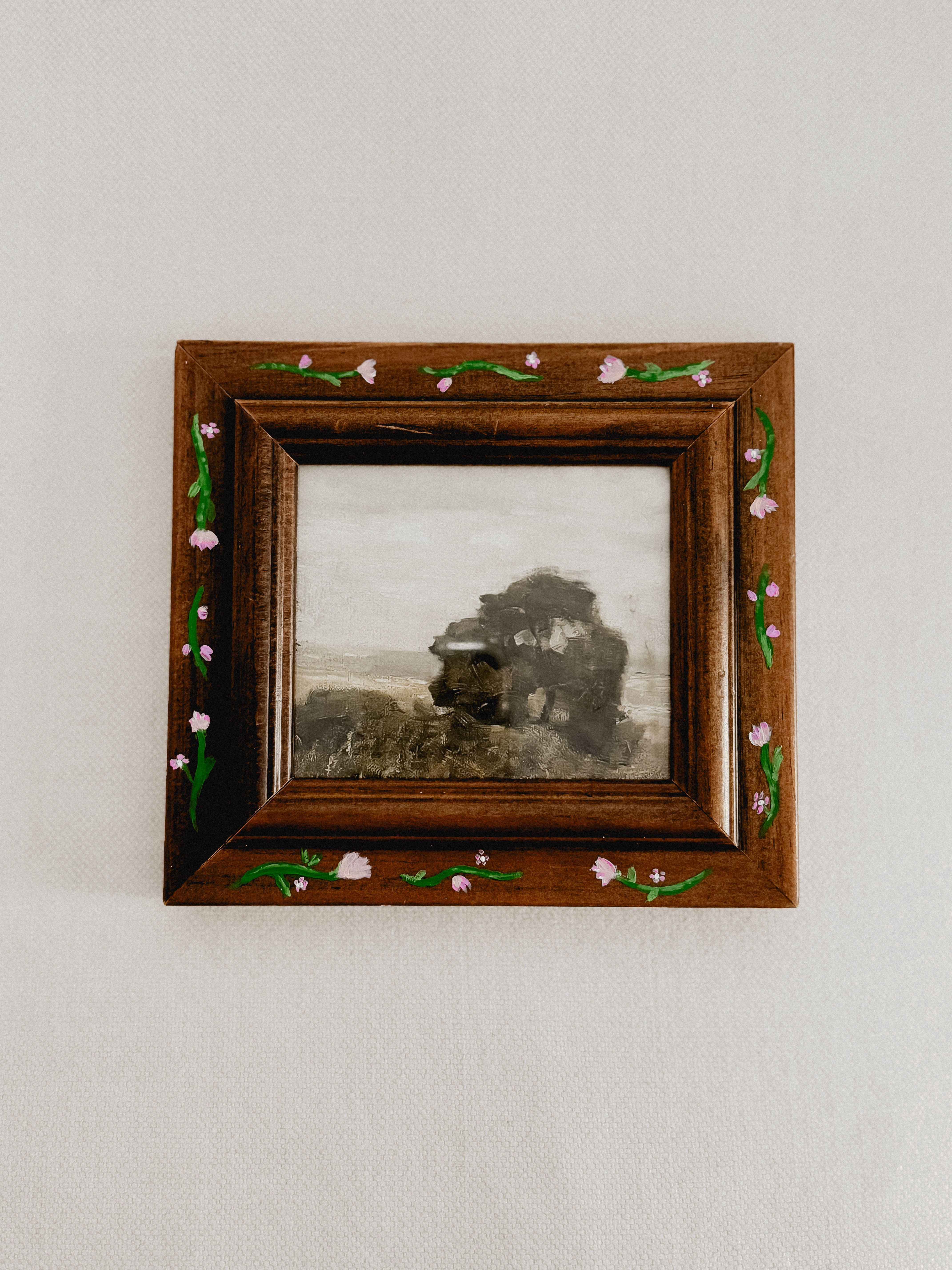 handpainted frame + print