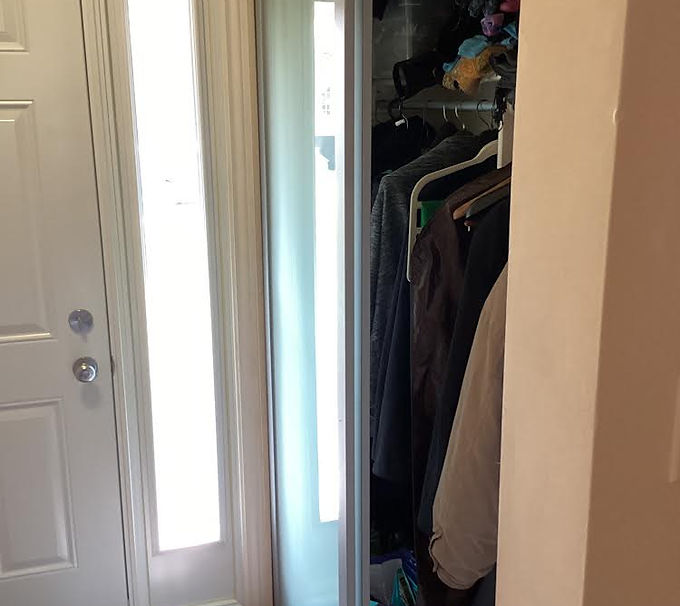 Closet turned into a powder room