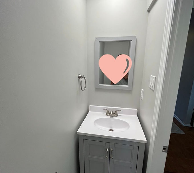 Closet turned into a powder room