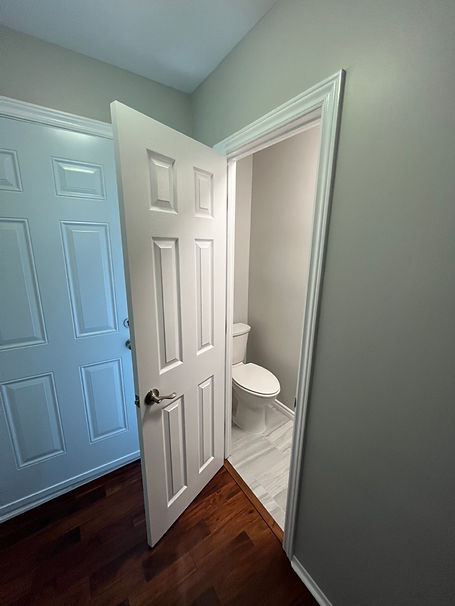 Closet turned into a bthroom