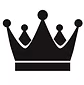 Black crown with three points and four small spheres.