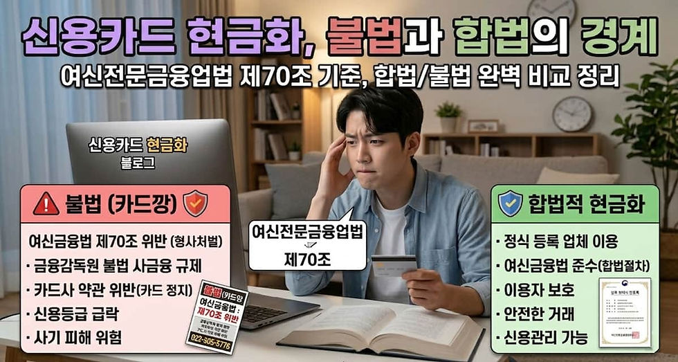 신용카드 현금화 불법 기준 완전 정리