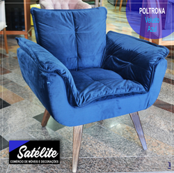 Poltrona Veludo Azul