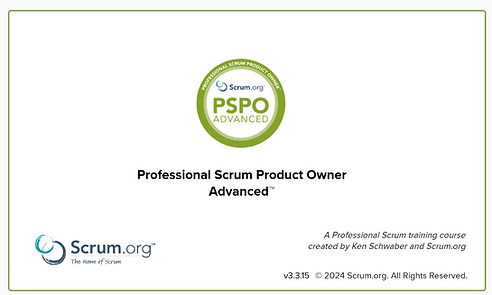 PSPO-A - Curso Professional Scrum Product Owner Avançado - Gestão de Produtos Avançada