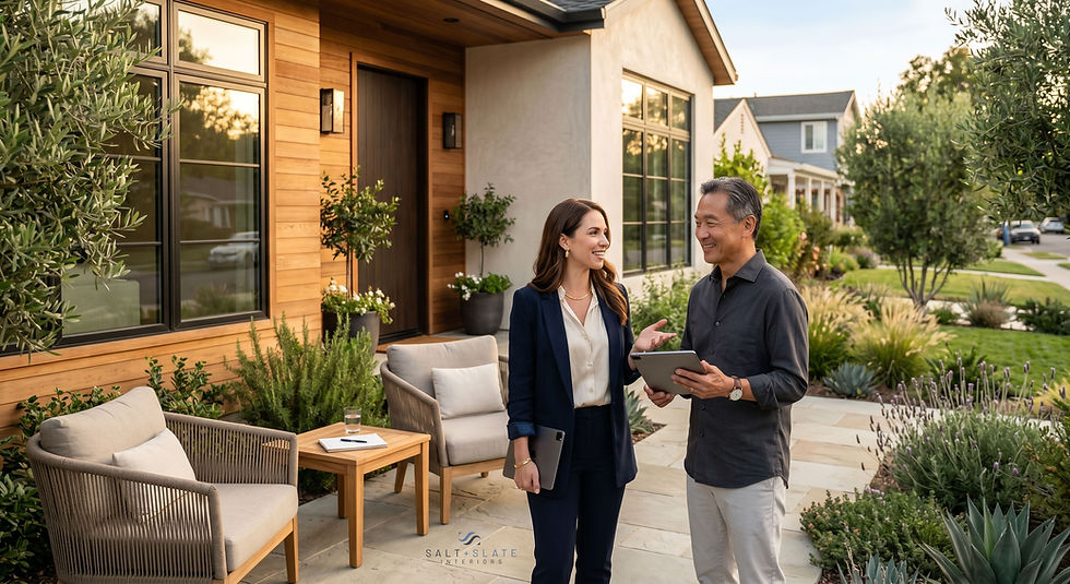 Listing agent seller conversation
Orange County home Salt + Slate Interiors