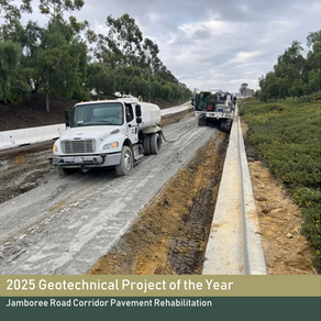 2. Geotechnical Project of the Year: Jamboree Road Corridor Pavement Rehabilitation, Irvine
